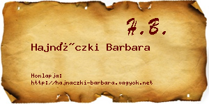 Hajnáczki Barbara névjegykártya