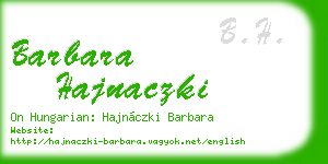 barbara hajnaczki business card